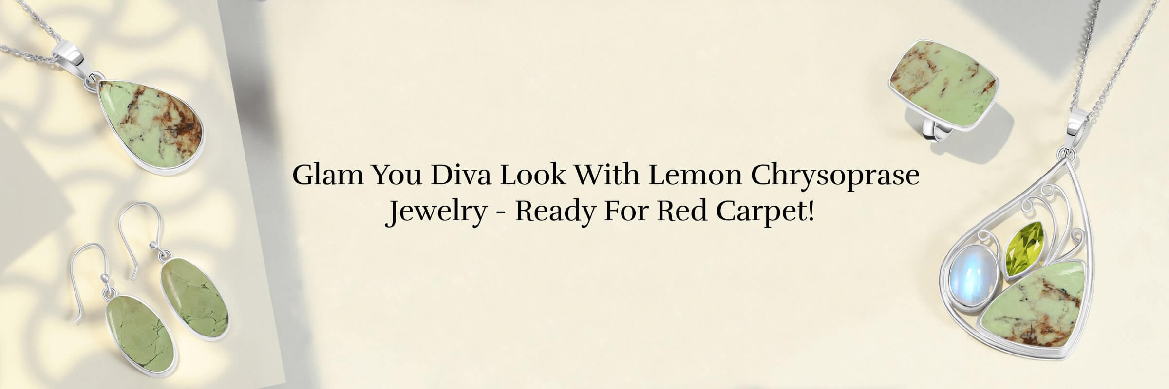 Glamorous Adornments Lemon Chrysoprase Jewelry For Red-Carpet Glamour