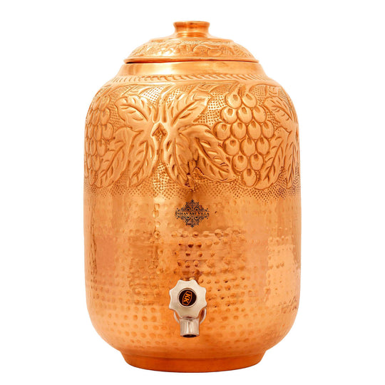 Buy Pure Copper Water Dispenser Pot Online- Indian Art Villa