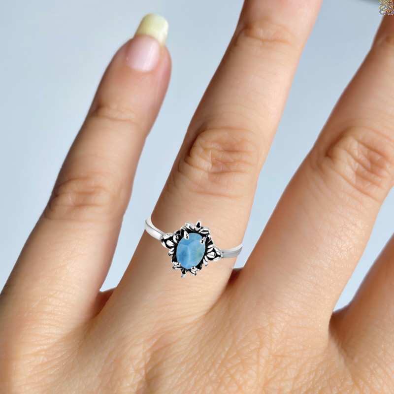 Larimar Ring Of Exquisite Beauty.