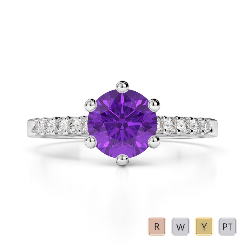 Designer Range Of Amethyst Engagement Rings In Uk