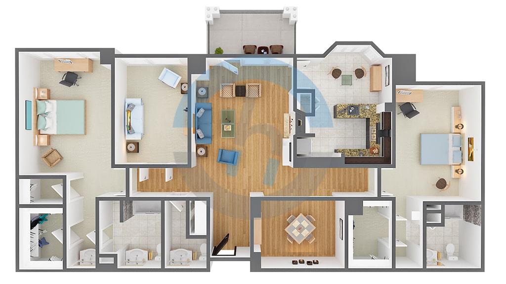 Floor Plan 3D Rendering Services - Chudasama Outsourcing